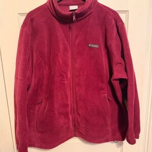 Columbia Maroon Full-Zip Fleece Jacket, women’s 3x